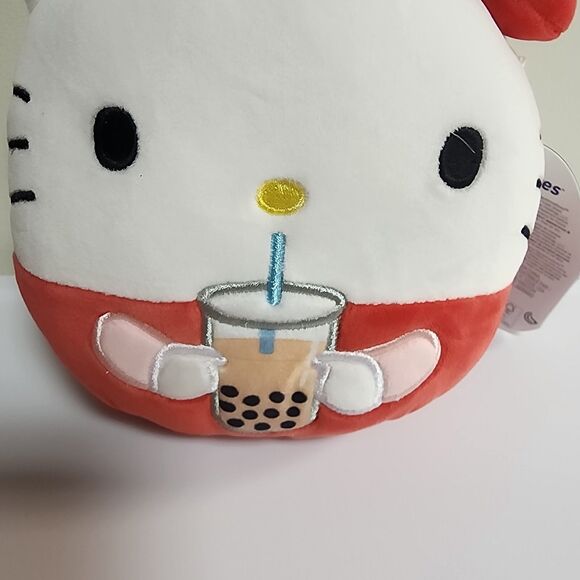 Squishmallows Sanrio Hello Kitty Boba Bobba Drink Bubble Tea 6.5 Inch Plush NWT - Picture 4 of 13